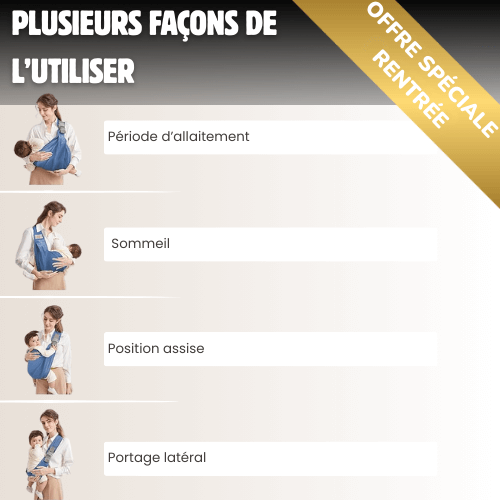 PortaZZen™ – Porte-bébé hanche pour dos soulagé & bras libres